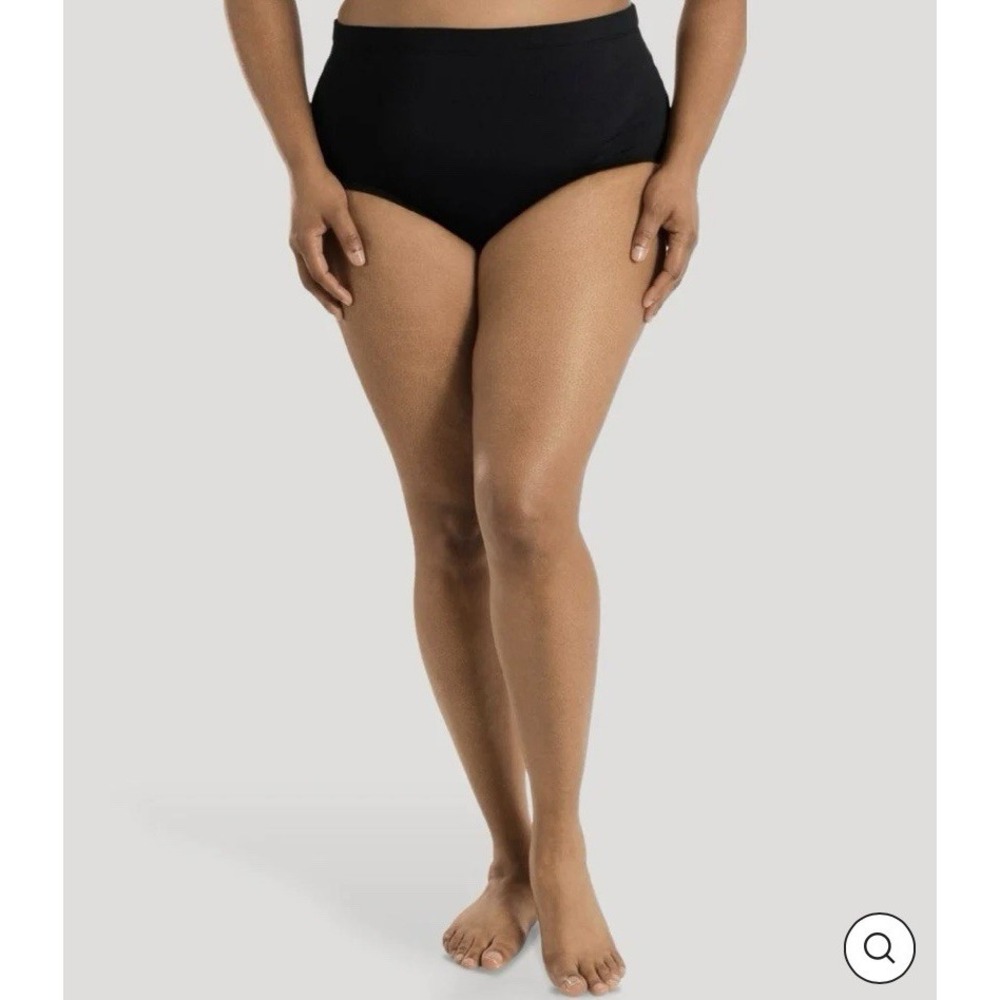 JunoActive AquaSport Swim Bottoms Womens 2X Black Plus Size Swim Briefs
